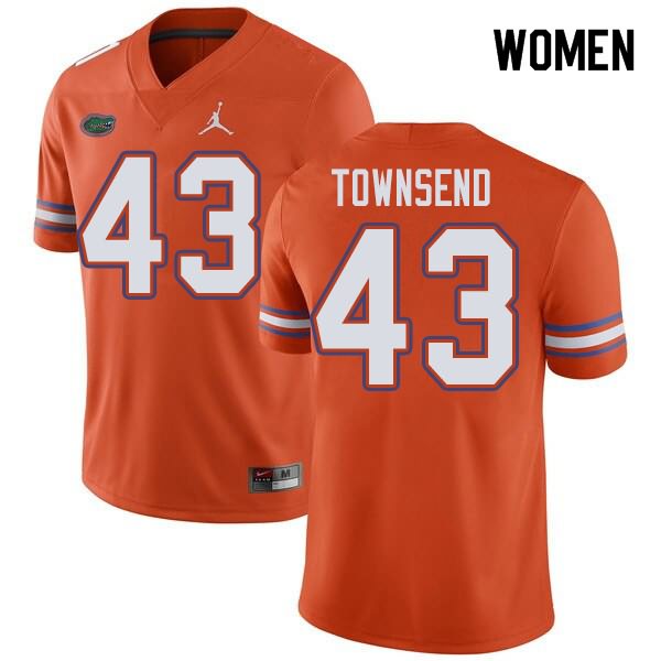 NCAA Florida Gators Tommy Townsend Women's #43 Jordan Brand Orange Stitched Authentic College Football Jersey JSH8764QV